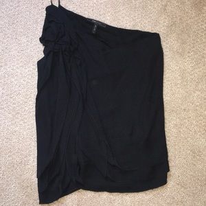 BCBG Black Silk 1-shoulder top